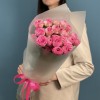 9 кустовых розовых роз Жизель 50 см