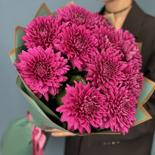 11 фиолетовых хризантем Ламира