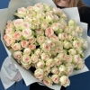 25 кустовых персиково-зеленых роз Павлова 50 см