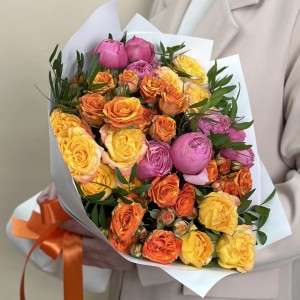 Букет дня с розами Летняя магия