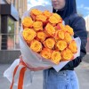 21 роза желто-оранжевая 60 см
