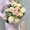11 персиковых пионовидных роз Присцилла 50 см