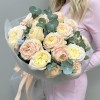 15 персиковых пионовидных роз Присцилла 50 см