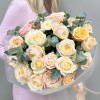 25 персиковых пионовидных роз Присцилла 50 см