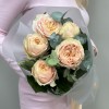 5 персиковых пионовидных роз Присцилла 50 см