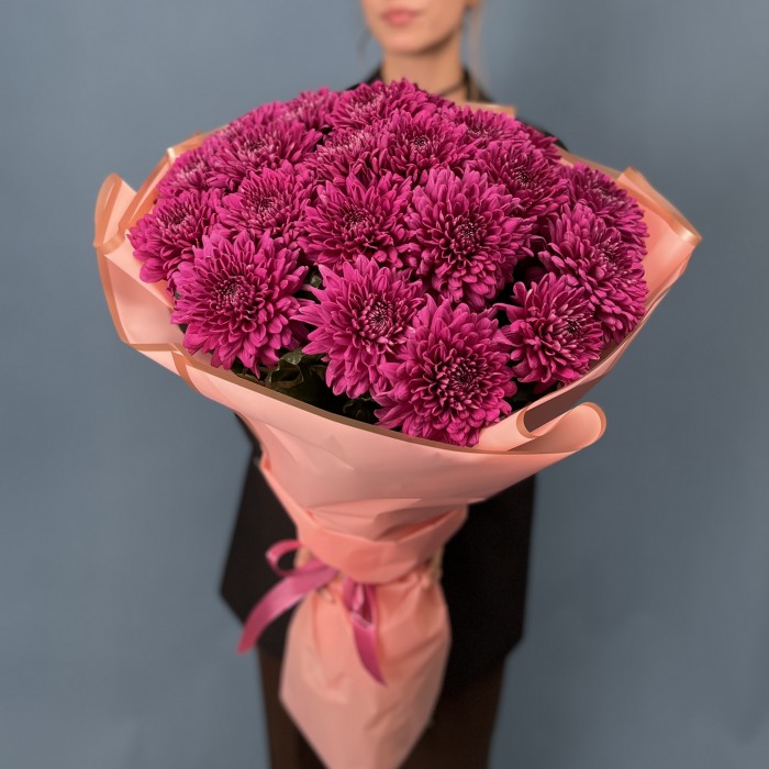 25 фиолетовых хризантем Ламира