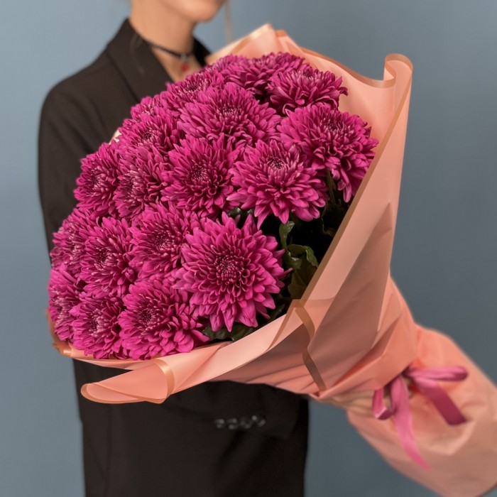 25 фиолетовых хризантем Ламира