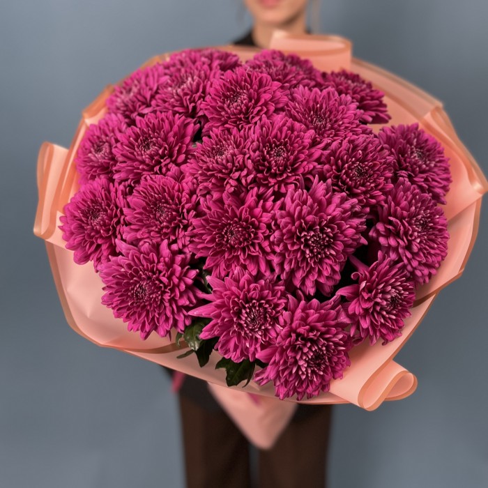 25 фиолетовых хризантем Ламира