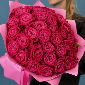 51 малиновая роза Шангрила 40 см