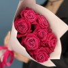7 малиновых роз Шангрила 40 см
