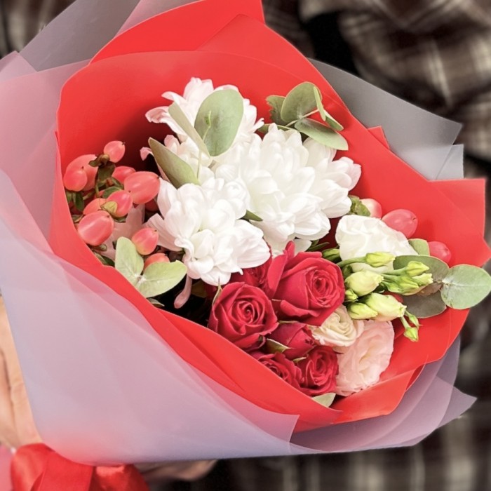 Маленький Букет Красный Бархат