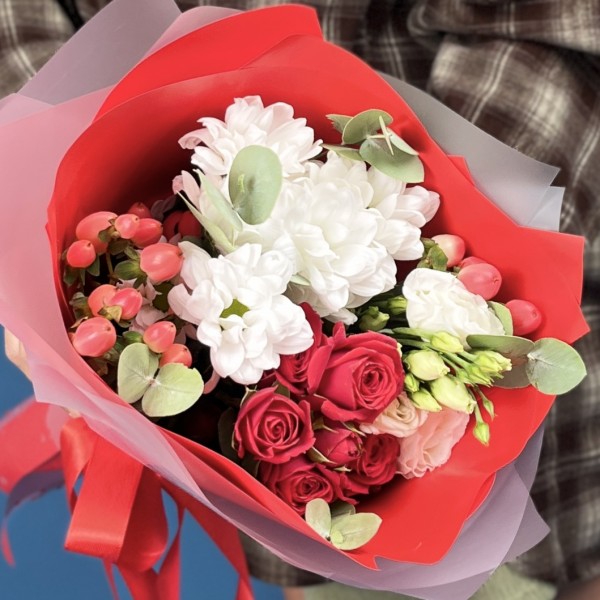 Маленький Букет Красный Бархат