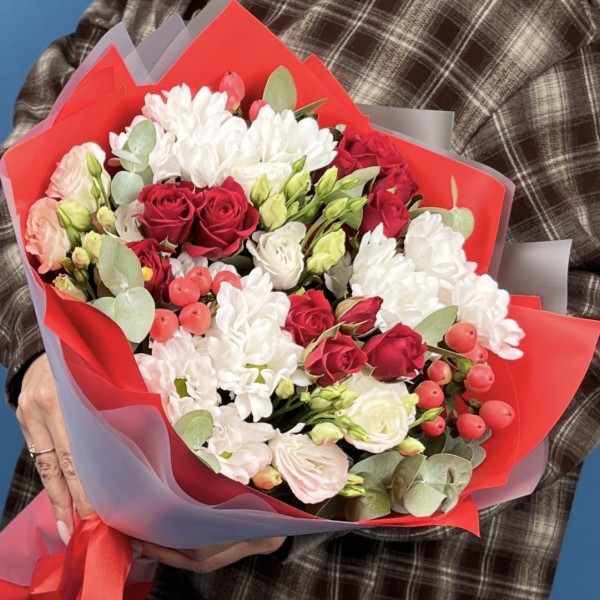 Средний Букет Красный Бархат