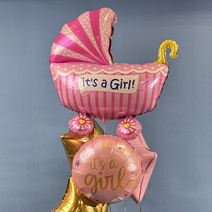 Набор шаров коляска для девочки