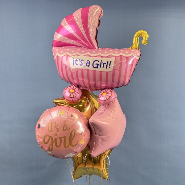 Набор шаров коляска для девочки