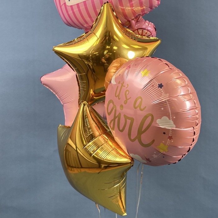 Набор шаров коляска для девочки