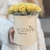 5 желтых пионовидных роз Бандолера в коробке