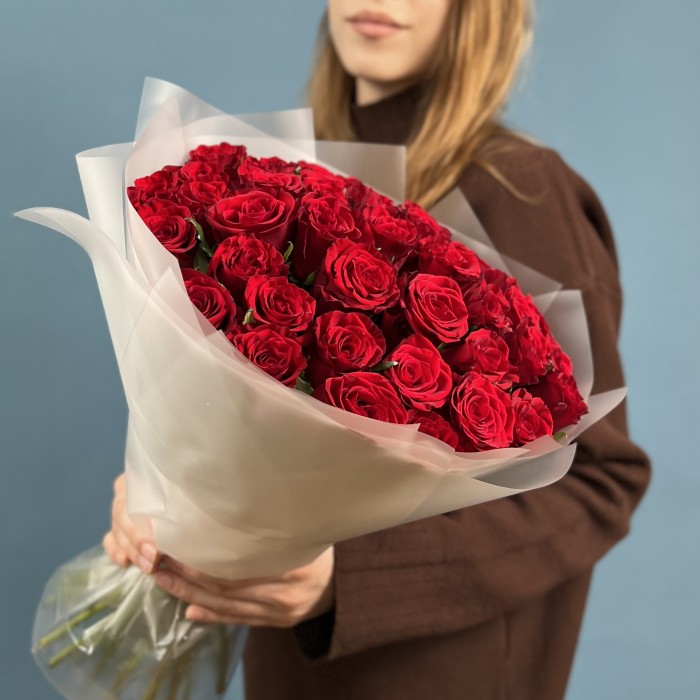 41 красная роза 40 см