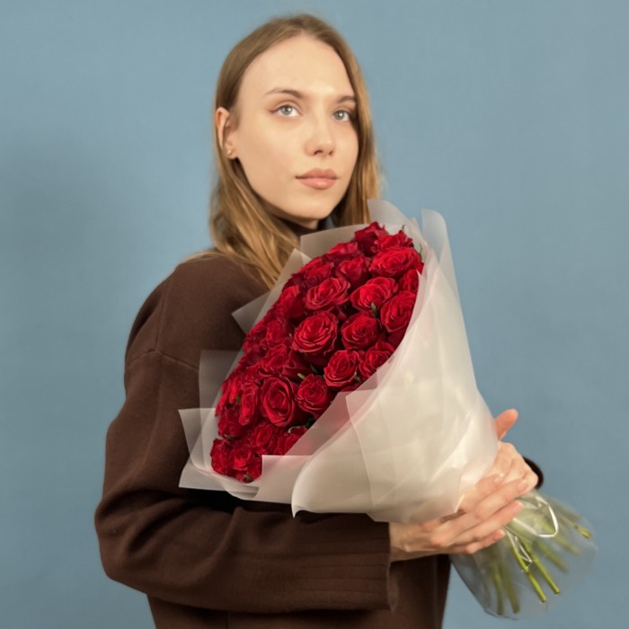 41 красная роза 40 см