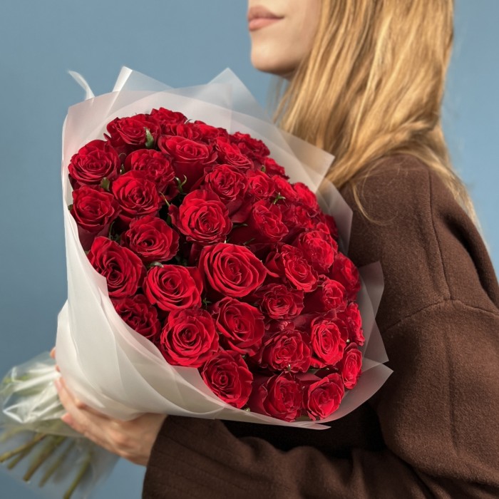 41 красная роза 40 см