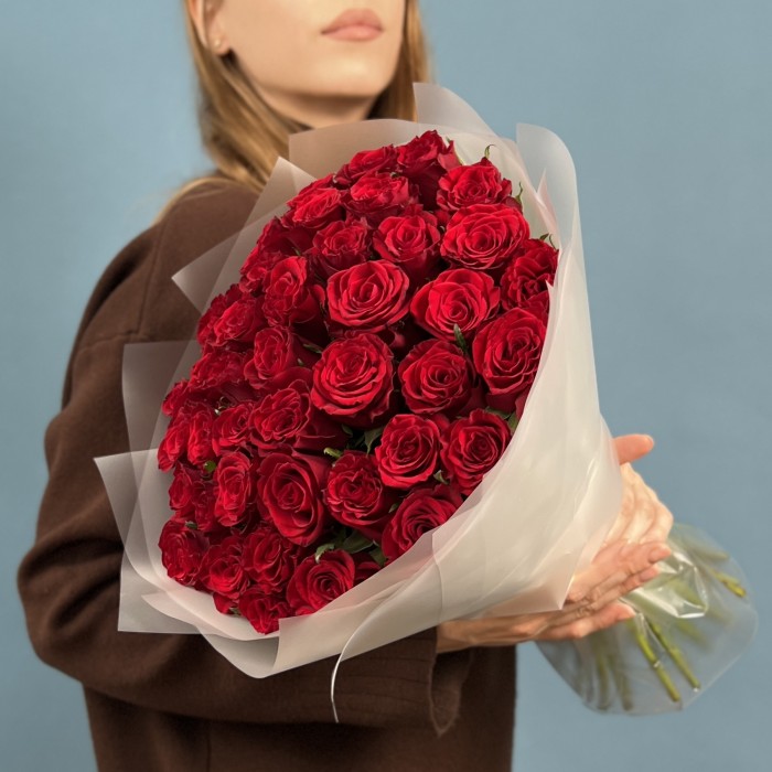 41 красная роза 40 см