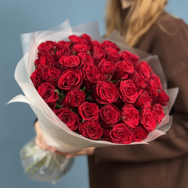 41 красная роза 40 см