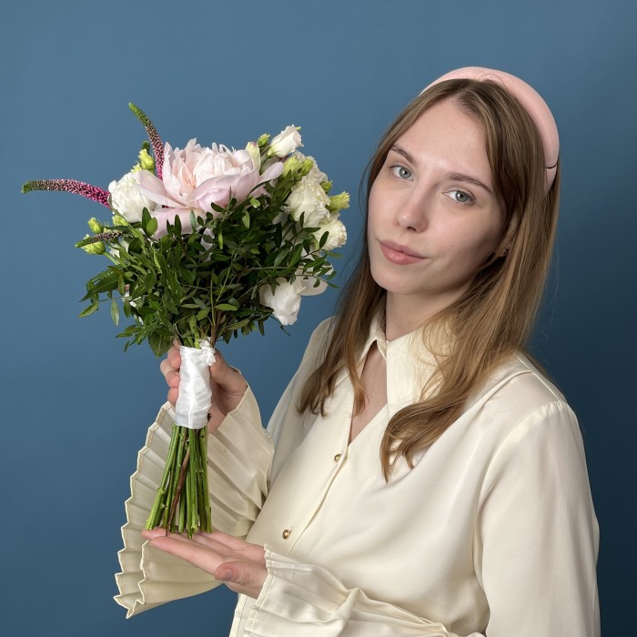Букет невесты Нежность с пионами