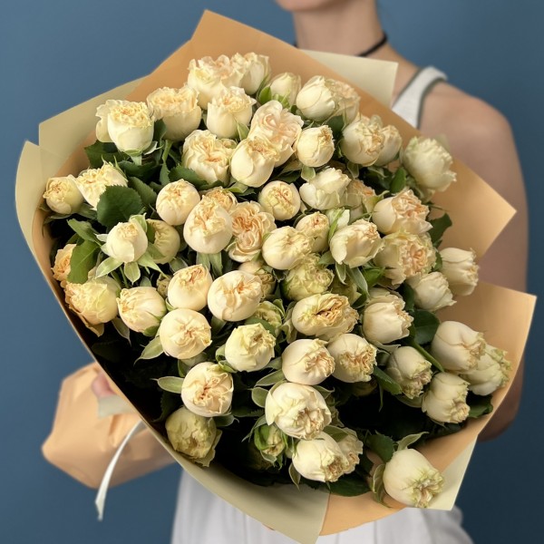 15 кустовых пионовидных роз Саммер-роз 40 см