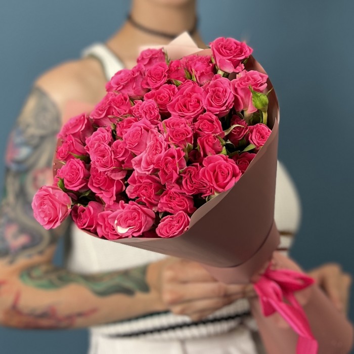 15 кустовых роз Глория 40 см