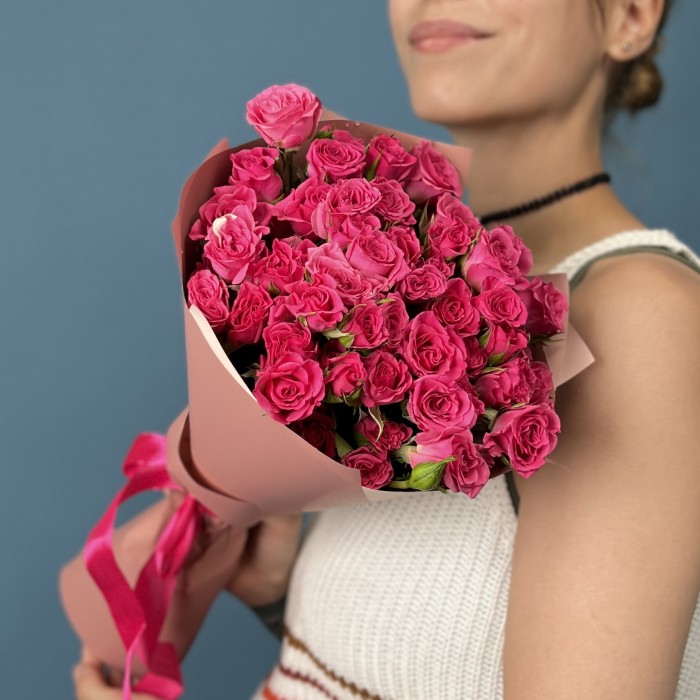 15 кустовых роз Глория 40 см