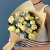 5 кустовых персиково-зеленых роз Саммер-роз 40 см