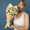 5 кустовых персиково-зеленых роз Саммер-роз 40 см