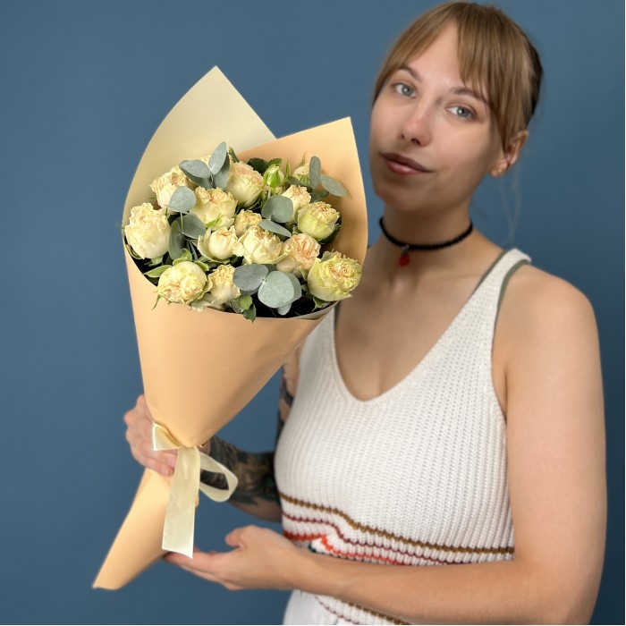 5 Кустовых пионовидных роз Саммер-роз 40 см