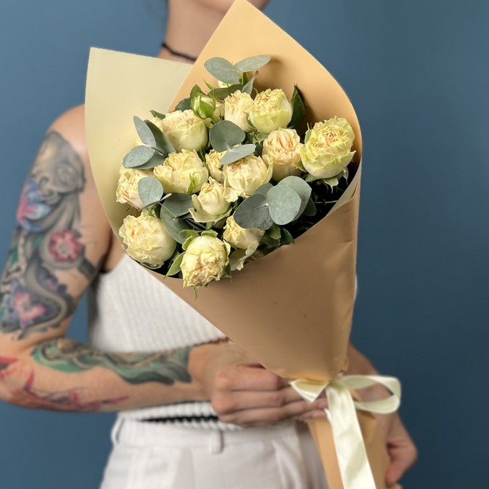 5 Кустовых пионовидных роз Саммер-роз 40 см