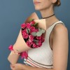 5 кустовых малиновых роз Глория 40 см