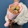 5 зелено-персиковых роз Тедди 40 см