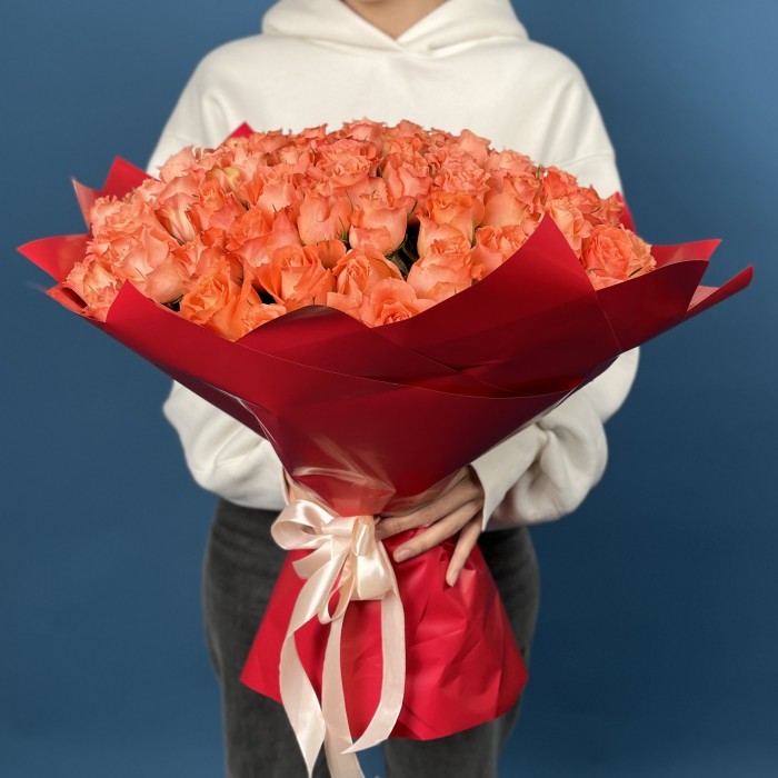 101 Коралловая роза Юлечка 40 см