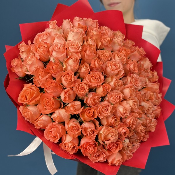 101 Коралловая роза Юлечка 40 см