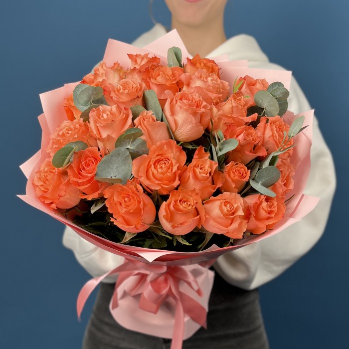 25 Коралловых роз Юлечка 40 см