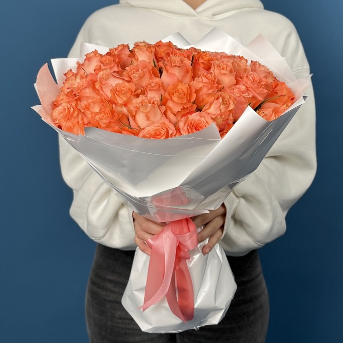 51 Коралловая роза Юлечка 40 см