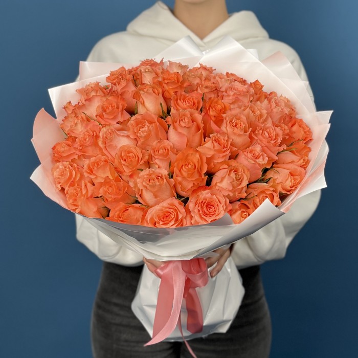 51 Коралловая роза Юлечка 40 см