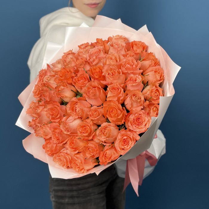 51 Коралловая роза Юлечка 40 см