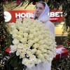 101 длинная белая роза 70 см