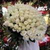 101 длинная белая роза 70 см