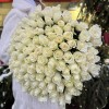 101 длинная белая роза 70 см