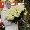 101 длинная белая роза 70 см