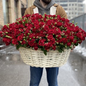101 кустовая роза Рубикон в корзине 101 кустовая роза Рубикон в корзине