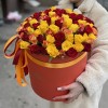 101 огненный микс роз в коробке