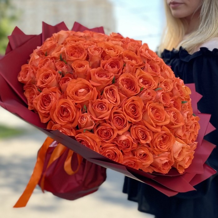 101 оранжевая роза