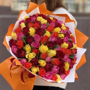 101 роза Яркий микс 101 роза Яркий микс